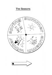 English Worksheet: The Seasons Wheel