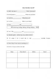 English Worksheet: ice breaker - may I introduce myself?