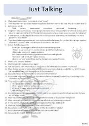 English Worksheet: Just Talking