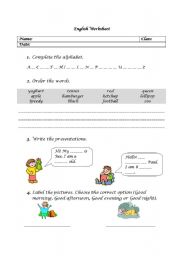 English worksheet: revision work