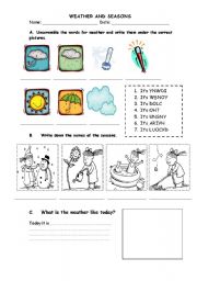 English Worksheet: WEATHER AND SEASONS