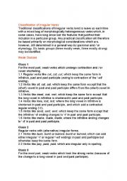 English Worksheet: Clasification of irregular verbs