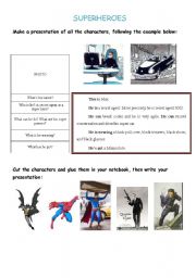 English Worksheet: SUPERHEROES 