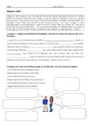 English Worksheet: reported speech