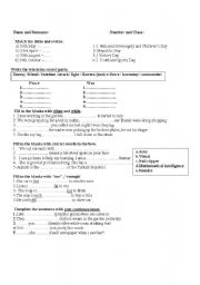 English worksheet: mixed exercises