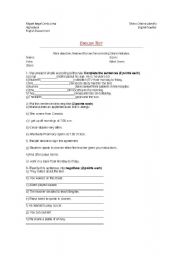 English Worksheet: English test tenses...[present simple, past, present continous and past]