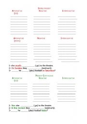 English worksheet: Jobs, Simple Present, Present Continuous