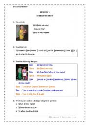 English Worksheet: Introduction