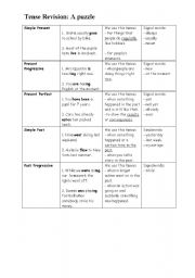 English worksheet: Tenses puzzle