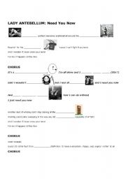 Lady Antebellum - Need You Now SONG worksheet