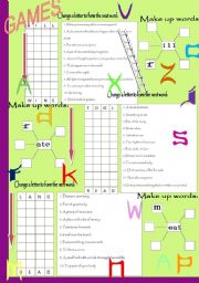 English Worksheet: WORD GAMES