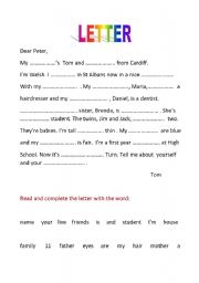 English worksheet: letter