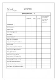 English worksheet: How often........,