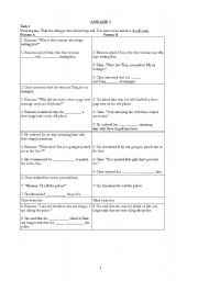 English worksheet: Rihanna & Chris Brown - Indirect Speech