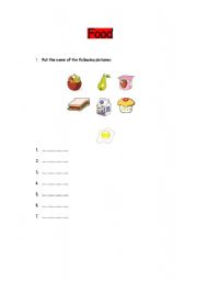 English Worksheet: Food
