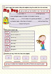 English Worksheet: My Day