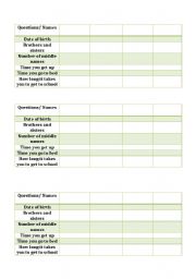 English worksheet: Class Survey - Stand in line