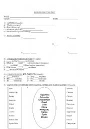 English worksheet: Verb to be, pronouns and countries