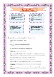 English Worksheet: Passive voice advanced