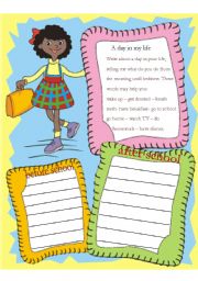 English Worksheet: a day in my life