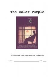 English Worksheet: The color purple written and oral comprehension