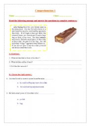 English Worksheet: Comprehensions