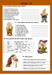 English Worksheet: going to