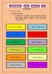 Because You Loved Me - Past Simple Regular and Irregular Verbs