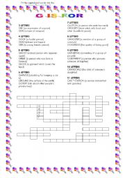 English worksheet: G is for ...