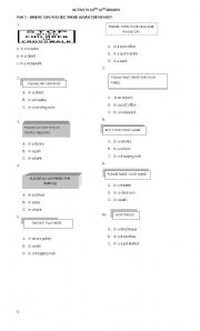 English worksheet: READING ACTIVITIES TENTH  ELEVENT GRADES