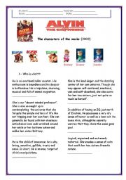 English Worksheet: Alvin and the Chipmunks 