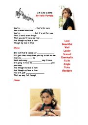 English Worksheet: Im Like a Bird Lyrics By Nelly Furtado