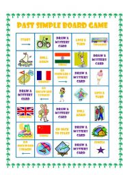 English Worksheet: Past Simple Board Game 1 - Game Board