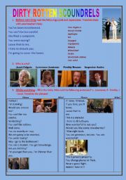 DIRTY ROTTEN SCOUNDRELS - full movie worksheet!