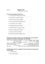English Worksheet: English test