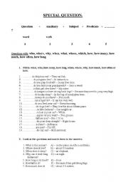 English worksheet: Special Questions