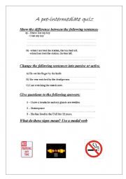 English worksheet: level 4 quiz