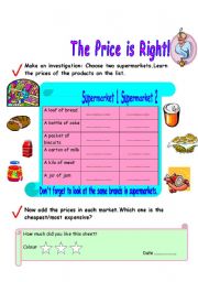 English worksheet: project