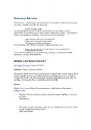 English Worksheet: sentence adverbs