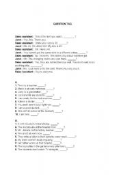 English Worksheet: Question Tag