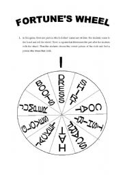 English Worksheet: fortunes wheel