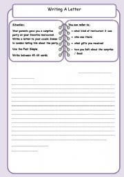 English Worksheet: Writing an informal letter