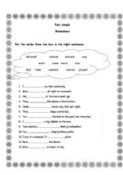 English Worksheet: past simple - easy exercise