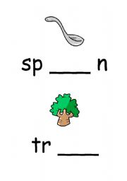 English worksheet: fill in the missing sounds phase 3 and 4