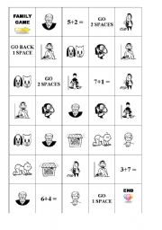 English Worksheet: FAMILY BOARD GAME