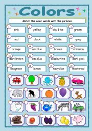 English Worksheet: Colors