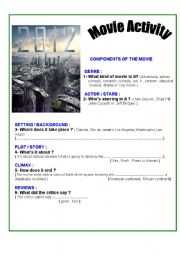 English Worksheet: FILM : 2012