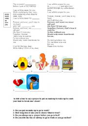 English Worksheet: Song - Say a little prayer for you