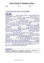 English Worksheet: FILL IN THE BLANKS  episode TV series COLD CASE : Wednesdays women