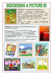 English Worksheet: describing a picture III